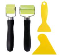 Jovrelant 2 Pcs Automotive Seam Roller, Sound Deadener Roller for Car, Silicone Pressure Rollers for Edge Tape Welding PVC Tarpaulins Wallpaper Carpet, Heat Resistant, with 2 Scrapers (30mm,50mm)