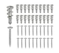 Jovrelant 80 Pcs Heavy Duty Plasterboard Fixings, Metal Wall Plugs & Screws for Drywall & Concrete Installation, Metal Self Drilling Wall Plugs for Strong Grip, Concrete, Bricks