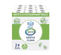 JOVS 3 Ply Toilet Roll Bulk Buy Pack of 24 Quilted Mega Toilet Rolls - Eco Friendly, Recycled, Gentle, Clean, Soft and Multipack Classic Loo Tissue Paper 200 Sheets, Biodegradable