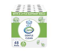 JOVS 3 Ply Toilet Roll Bulk Buy Pack of 48 Quilted Mega Toilet Rolls - Eco Friendly, Recycled, Gentle, Clean, Soft and Multipack Classic Loo Tissue Paper 200 Sheets, Biodegradable