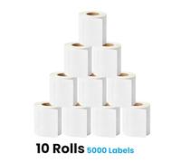 JOVS White Sticky Labels on a Roll 4x6 Thermal Labels (100 × 150 mm / 4" × 6") | White Label Stickers Roll for Direct Thermal Printers, Shipping and Address Label (10 Roll (5000 Labels))