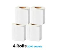 JOVS White Sticky Labels on a Roll 4x6 Thermal Labels, Pack of 4 (2000 Labels) (100 × 150 mm / 4" × 6") | White Label Stickers Roll for Direct Thermal Printers, Shipping and Address Label.