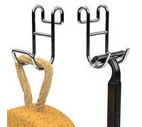 Jovware Shower Caddy Hooks, Razor Hanger for Shelf and Loofah (Silver - 1 Closed 1 Open)