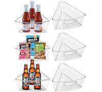 JOWBOOW Lazy Susan Organizer Bins for 28"-29" Diameter Corner Cabinet Lazy Susan, 6 Pack, Clear Plastic Cabinet and Pantry Storage Bin, 1/8 Wedge-Food Safe, BPA Free