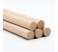 JOWE 3 pcs Wooden Dowels in Beech 20mm, Length 100 cm | Round rods in Beech Wood 20 mm Made in Austria