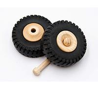 JOWE Wooden Wheels with Rubber Profile 72mm, 2 pcs | Toy Wheel with Rubber Tyre in beech | 72mmx27mm | made in Austria