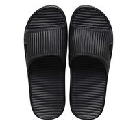 JoWebb Unisex Slippers for Women/Men, Light Weight Flat Slide Sandals Shower Sandals Flip Flops for Indoor Garden Bathroom Poolside Black