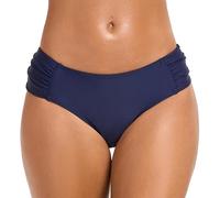 Joweechy Women's Bikini Bottoms Side Ruched Hipster Swim Briefs Bathing Suit Bottom Dark Blue,XXL