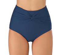 Joweechy Womens High Waisted Bikini Bottoms Twist Front Swim Briefs | Built-in Mesh Lined Tummy Control Full Back Coverage Bikini Bottom