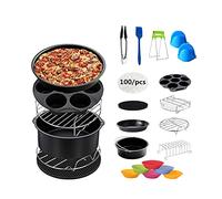 Jowenia Hot Air Fryer Accessory Set, 13-Piece Airfryer Accessory Set, Universal for Most Hot Air Fryers with 2.3 L - 3.2 L, Cake Barrel 6 Inches (Diameter 16 cm), Dishwasher Safe, BPA-Free