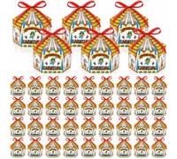 Jowgut 50 Pieces Carnival Treat Boxes, Small Circus Candy Boxes with Red Stripes, Halloween Party Supplies Gift Box Goodies Container for Decorations, Birthday, Baby Shower