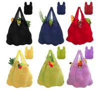Jowgut 6 Pack Magic Stretch Bags, Large Capacity Expandable Pleated Shopping Bags, Reusable Foldable Grocery Tote Fits in Pocket for Shopping, Travel, Groceries, Work, Picnics
