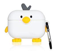 Jowhep Case for AirPod Pro/3 Cartoon Design Cute Silicone Cover Keychain Fashion Funny Cool Shockproof Soft Protective Skin for Air Pods Pro Girls Boys Anime Shell Cases for AirPods 3(White Cute Duck)