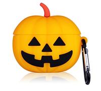 Jowhep Case for AirPod Pro/3 Cartoon Design Cute Silicone Cover with Keychain Fashion Funny Food Shockproof Soft Protective Skin for Air Pods Pro Girls Kids Shell Fun Cases for AirPods 3 Pumpkin