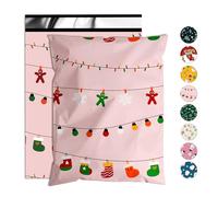 Jowlroel Christmas Poly Mailer 10x13 Inch 25 Pcs, Waterproof Shipping Bags for Clothing, Tear-Resistant Mailier Bags, Strong Mailing Bags with Self-Seal - Christmas Lights Printed