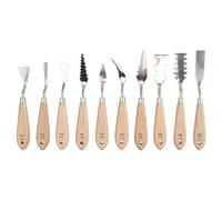 Jowoart 10 pcs oil painting knives scrapers color palette knife tools for wooden irregular texture flower shovels art color painting tools