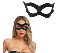 Jowowha Black Masquerade Mask Halloween Cosplay Eye Accessory for Carnival Rave Halloween Masquerade Costume Black Big Type One Size