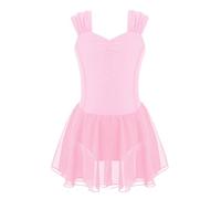 Jowowha Girls Ballet Leotard Camisole Tutu Dance Dress for Dance Gymnastics Ballerina Outfit Dress Pink 11-12 Years