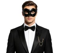 Jowowha Unisex Masquerade Mask Mardi Gras Cosplay Mask | Masquerade Mask Set,Corsage Chain,Bow Tie,Classic Luxurious Design,Wide Application for Various Occasions,Mardi Gras Costume