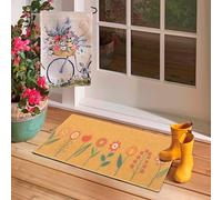 JowTreex Spring Floral Entrance-Welcome-Door-Mat - Non-slip Flower Pattern Door Mat for Entryway Outdoor Indoor (Multi Flowers, 43x75 cm)