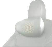 Jowua One Car Neck Pillow for Tesla Model 3 / Y/S/X, TPE + Slow-Rebound Memory Foam, The Adjustable Strap Hidden Zipper Design Easy Removable Pillowcase for All Season - Lunar White