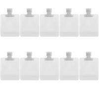 Jowxsx 10 Pack Travel Size Squeeze Pouches, 30ml Clear Refillable Bottles, Portable Toiletry Containers, Refillable Leakproof Cosmetic Container Kits, Lotion Shampoo Shower Gel Squeezable Bags, White