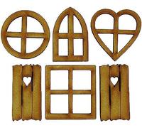 Jowxsx 6PCS Wooden Fairy Garden Door Blank Door Unfinished Elf Window Fairy House Door and Windows Ornaments Tree Statues for Tree Trunk Yard Decoration Miniature Garden Figurines