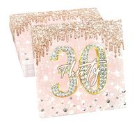 Joxessaien 20 Pack 30th Birthday Napkins, 33×33cm Rose Gold Birthday Paper, ve Day 30th Anniversary Napkins, Serviettes for Party and Decoration