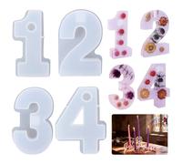 Joxessaien Advent Numbers 1-4 Mould, Silicone Mould, Candle Holder, Casting Mould, Advent Calendar, Silicone Moulds, Advent Numbers, DIY Silicone Mould for Decorating Your Dining Table, Living Room