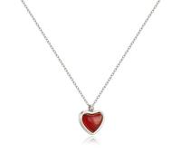 Joxevyia Carnelian Crystal Heart Necklace Raw Stone Healing Crystals Dainty Heart Gemstone Gold Pendant Necklace Anniversary Birthday Valentines Gift for Her, Stainless Steel, Carnelian,