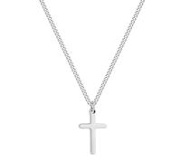 Joxevyia Cross Necklace for 14K Gold Filled Stainless Steel Small Cross Pendant with Cuban Chain Necklace Simple Faith Jewelry Christmas Gift for Men Women 16-24 Inches, 18 inches, Stainless Steel, No
