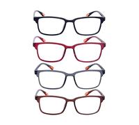 JoXiGo 4Pack Reading Glasses Mens Womens+ Glasses Strap,4colors+1.5