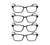 JoXiGo 4Pack Reading Glasses Mens Womens+ Glasses Strap,Black+3.0