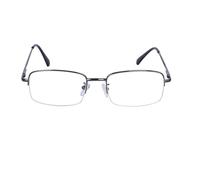 JoXiGo Half Frame Reading Glasses for Men Women Metal Rectangular Frame Spring Hinge + Glasses Strap,Grey +3.0
