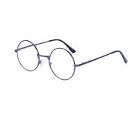 JoXiGo Reading Glasses +1.5 (Grey) for Women Men Retro Round Metal Frame + Glasses Strap