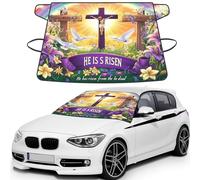 Joy And Hope For Easter Print Car Windshield Cover For Ice And Snow Universal Fit For Most Cars Multifuntional Ice Protector Keep Snow Frost Off