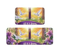 Joy And Hope For Easter Rug Cushioned Kitchen Rugs Sets Of 2 Comfort Standing Mat For Home Decor Sink,Kitchen Mats For Floor Non Slip Washable ，Laundr 17"X47"+17"X30"