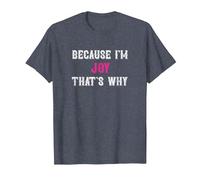 Joy/Because I'm Joy That's Why - Pink Joy Name T-Shirt, Men, Heather Blue, Small