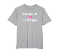 Joy/Because I'm Joy That's Why - Pink Joy Name T-Shirt, Men's Big and Tall, Heather Grey, 2X Tall