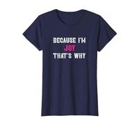 Joy/Because I'm Joy That's Why - Pink Joy Name T-Shirt, Women, Navy Blue, 3X-Large