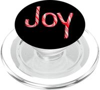 JOY - Christian Faith Candy Cane Red & White Christmas PopSockets PopGrip for MagSafe
