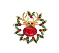 JOY Christmas Brooches Pin for Women - Deer, Butterfly, Elk Crystal Pins, Santa Candy Cane Brooch Jewelry, One Size, Metal, zircon