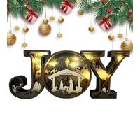 Joy Christmas Wood Sign - Decorative Letters Desk Decor, Centerpiece Table Sign Festive Letter Sign | Indoor Home Use For Cloak Fireplace And Winter Holiday Decoration Stylish Seasonal Decor
