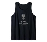 Joy Comes in The Morning Psalm 30:5 Sunflower Line Art Tank Top