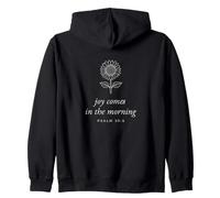 Joy Comes In The Morning Psalm 30:5 Sunflower Line Art Zip Hoodie