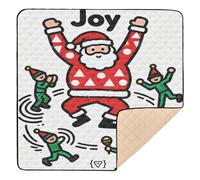 Joy Dancing Santa & Elves Soft Padded Baby Gym & Activity Mat for Indoor Outdoor Non-Toxic Tummy Time Activity Mat for Babies Infants Toddlers, 50'' x 50''