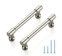 JOY DECOR 10 Pack 3-1/2 Inch Brushed Nickel Cabinet Handles Modern Dresser Drawer Pulls Kitchen Cabinet Hardware for Cupboard Door Handles