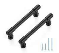 JOY DECOR 10 Pack 3-1/2 Inch Matte Black Cabinet Handles Modern Dresser Drawer Pulls Kitchen Cabinet Hardware for Cupboard Door Handles