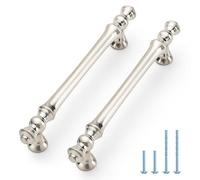 JOY DECOR 10 Pack 5 Inch Brushed Satin Nickel Kitchen Cabinet Handles, Zinc Kitchen Cabinet Pulls, Kitchen Cabinet Hardware for Drawer Cupboard Dresser Wardrobe Pulls, 5" Hole Center (128mm)