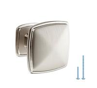 JOY DECOR 15 Pack Brushed Nickel Square Cabinet Knob Kitchen Cabinet Knobs Single Hole Knobs for Cabinets and Drawers Brushed Nickel Drawer Knobs